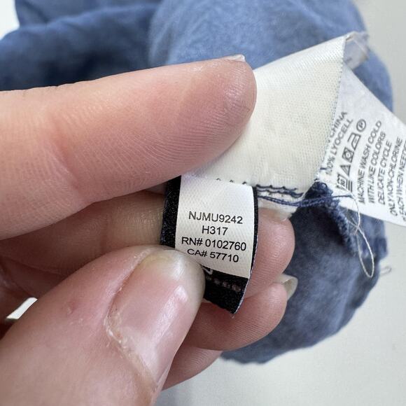 Kate‎ Spade Dress Womens XS Denim Broome Street Embroidered Indigo Boho Ruffle - Picture 6 of 9